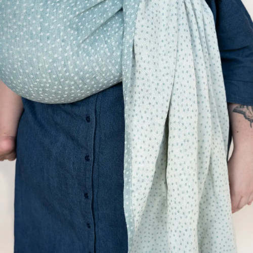 Fizz Ring Sling Baby Carrier - Blue Polka Dot Linen | hope&plum