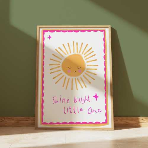 Shine Bright Sunshine Print: Retro Nursery Wall Art (Digital Download)