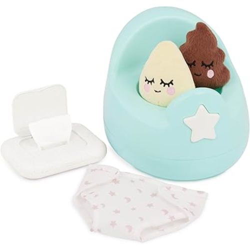 LullaBaby – Potty Training Accessory With 2 Sounds – 14-Inch Baby Doll Accessories – Plushies, Diaper, And Pretend Wipes – Pretend Play 2+ Years– Baby Doll Potty Set