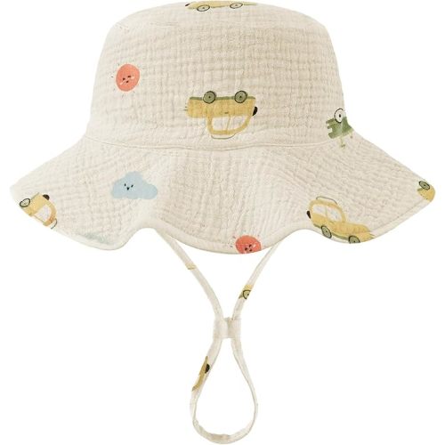 Muslin Baby Sun Hat Sun Protection Baby Toddler Bucket Hats for Boys Girls