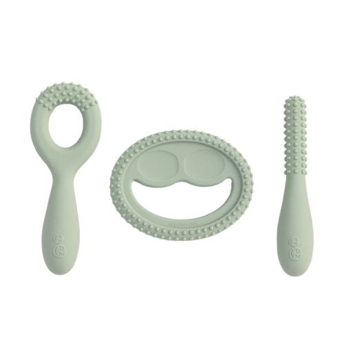 ezpz Oral Development Teether - Sage: BPA-Free, Silicone Material, 3-Piece Set