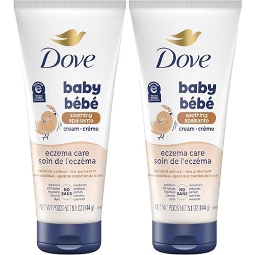 Baby Dove Soothing-Cream To Soothe Delicate Baby Skin Eczema Care No Artificial Perfume or Color, Paraben Free, Phthalate Free 5.1 oz (Pack of 2)