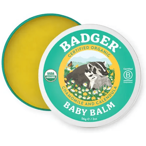 Badger Baby Balm, Organic Calendula Cream, Soothes Diaper Rash, Cradle Cap & Dry Skin, 100% Organic Baby Cream, Pediatrician Tested & Long Lasting, 2 oz Tin