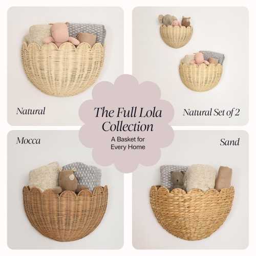 Scalloped Wicker Wall Basket - The Original - Rattan Wall Hanging Baskets - 16" x 10" x 7"In