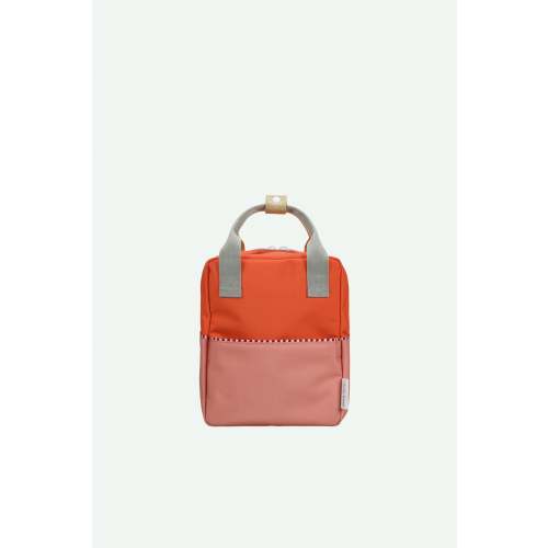 backpack small | colourblocking |  lifebuoy orange + coral pink