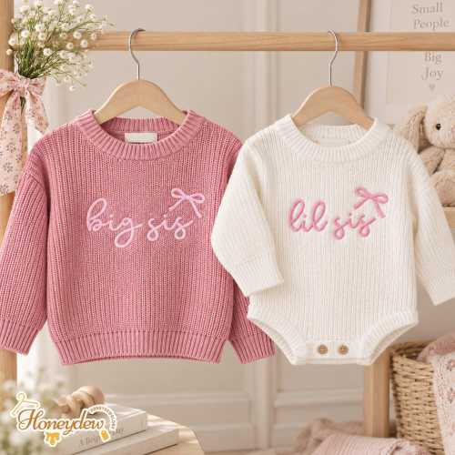 Embroidered Little Sister Knit Sweater