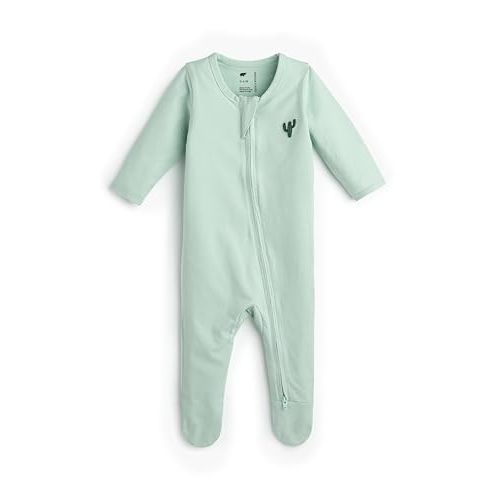 monica + andy Double Zipper One Piece, 100% Organic Baby Clothes for Girls & Boys, Unisex, Preemie, Newborn & Infant Sizes