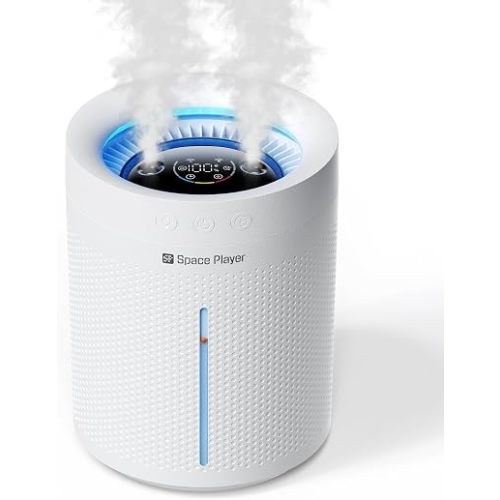 Cordless Air Humidifier for Bedroom Baby, 3L Top Fill Dual Spray Portable