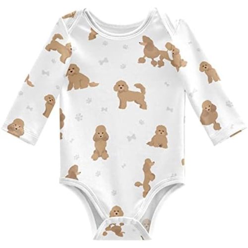 vvfelixl Baby Bodysuits Black Pug White Long Sleeve Cotton Baby Clothes For Boys Girls 0-24 Months