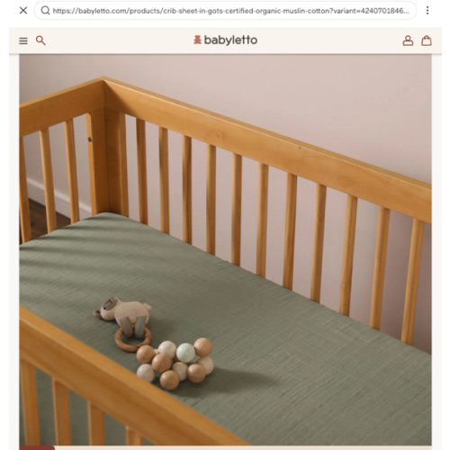 Babyletto Crib Sheet in GOTS Certified Organic Muslin Cotton