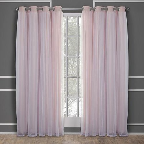 Town and Country 2-pack Catarina Layered Solid Blackout and Sheer Window Curtains