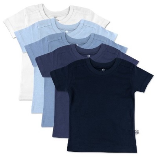 5-Pack Organic Cotton Short Sleeve T-Shirts Ombre Blues 0-3m
