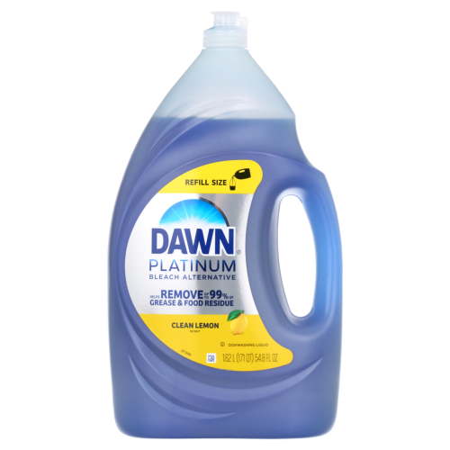 Dawn Platinum Dish Soap Liquid, Bleach Alternative Lemon, 54.8oz