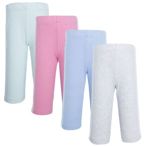 Hudson Baby Girl Cotton Pants and Leggings, Heather Gray Pink, 6-9 Months