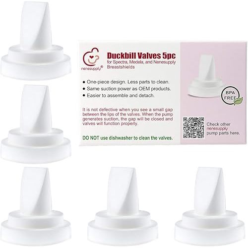 Nenesupply 5 pc Duckbill Valves Compatible with Medela and Spectra Pump Parts Use on Spectra S2 Spectra S1 and Pump in Style Harmony Symphony Replace Spectra Duckbill Valves and Medela Valve
