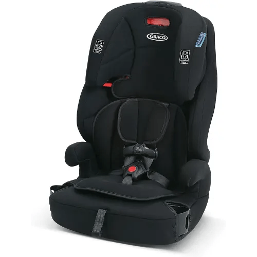 Graco Tranzitions 3-in-1 Harness Booster Car Seat, Forward Facing Car Seat, Highback, to Backless Booster, Black