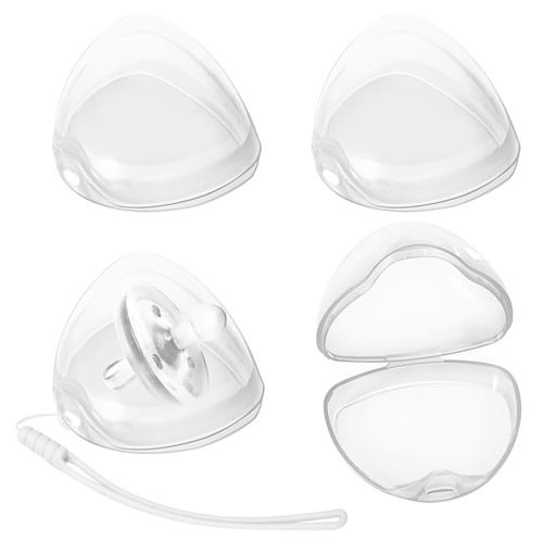 Pacifier Case,4 Pack BPA Free Pacifier Holder Case with Lanyard for Diaper Bag,Pacifier Container Box for Baby Binky Nipple Travel,Essential Pacifier Accessories,Easy to Clean,Transparent