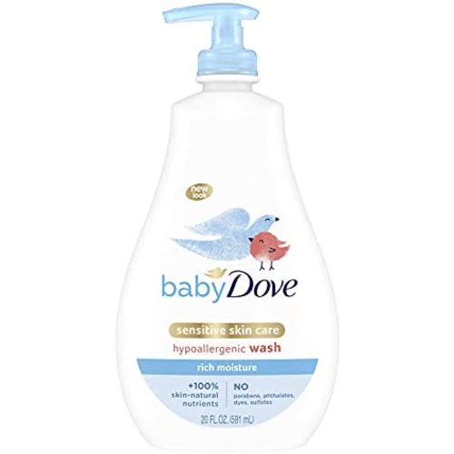 Baby Dove Sensitive Skin Care Baby Wash For Baby Bath Time Rich Moisture Tear-Free and Hypoallergenic 20 oz