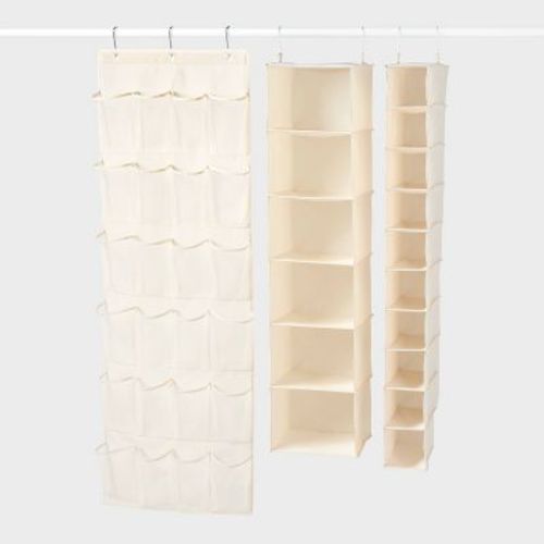 Hanging Closet Organizer Bundle Ivory Recycled Polyester – Brightroom™
