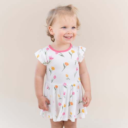 Twirl Bodysuit Dress in Tulip