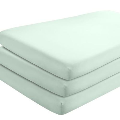 Ultra Soft Fitted Crib Sheet by Bare Home - Crib, Spring Mint (3 Pack)