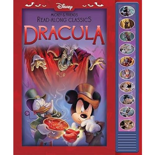 Disney Mickey Mouse and Friends Read-Along Classics – Dracula Interactive Sound Book – Press Buttons to Hear Story Read Aloud - PI Kids
