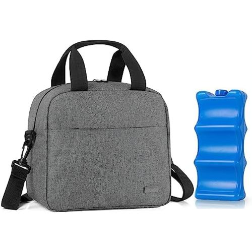 Teamoy Breastmilk Cooler Bag with Ice Pack, Gray