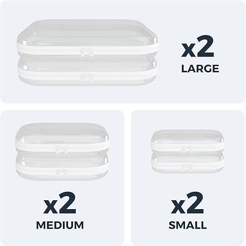 Extra Large 13.7" Durable Clear Hard Shell Zipper Case 6 Pack, 2x Large, 2x Medium, 2x Small, Clear Travel Makeup Case, Hard Plastic Travel Toiletry & Cosmetic Bag, Toy & Make Up Organizer Pouch
