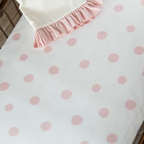 Pink Watercolor Dot Standard Crib Sheet