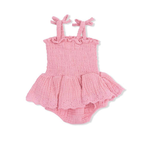 Smocked Bubble w/ Skirt, Poignant Pink