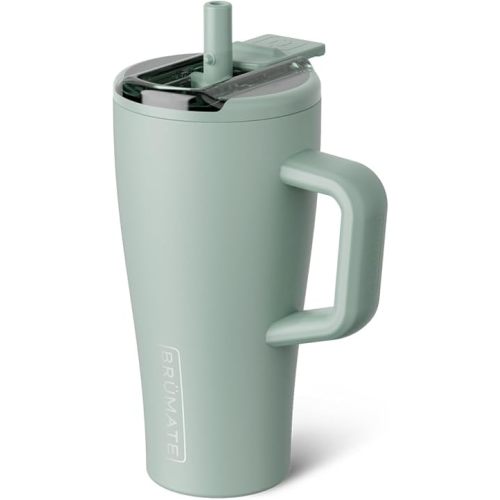 BrüMate Era Flip 20oz Kids Tumbler with Covered Flip Down Straw | 100% Leakproof Insulated Kids Cup | Made of Stainless Steel | Cup Holder Friendly | 20oz (Sage)