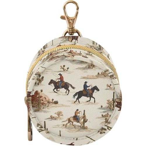 Western Cowboy Cactus Print Pacifier Holder Case for Diaper Bag Portable Travel Pacifier Storage Case with Clip Newborn Baby Pouch for Baby Boys Girls Purse Outdoor
