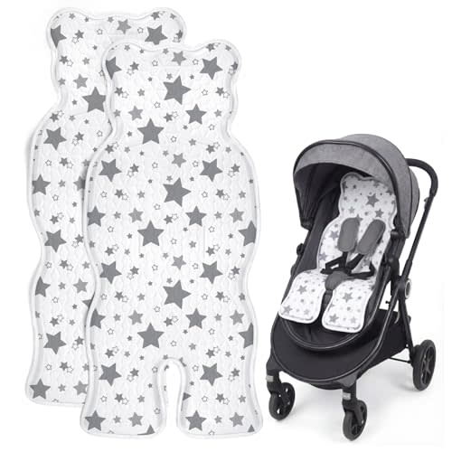 Orzbow 2-Packs Stroller Cooling Pad, Universal Soft Cooler Pad, White | Air Mesh Carseat Cooling Cushion Pad for Stroller, High Chair, Bassinet, Crib, Keep Baby Cool in Summer Travel Essentials