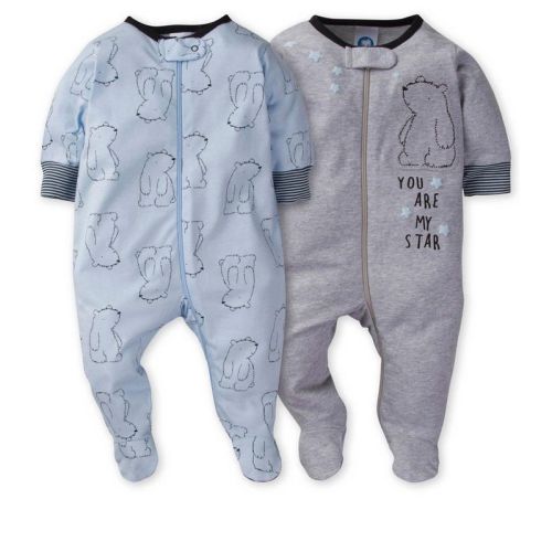 Gerber Baby Boys' Footed Pajamas, 2-Pack