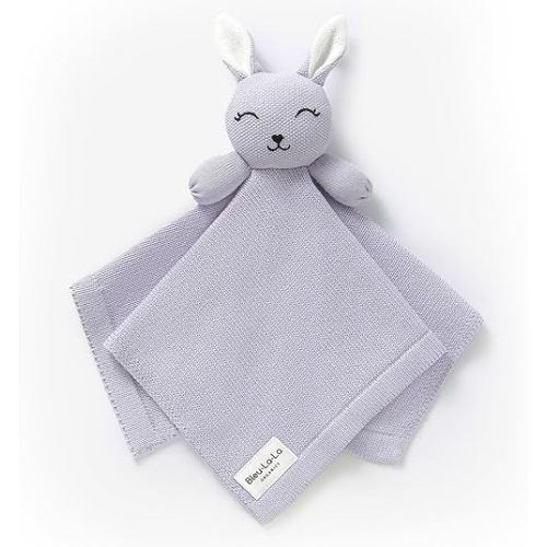 Organic Plush Lovey Security Blanket – Ultra-Soft Comfort Blanket for Newborns & Toddlers, Plush Snuggle Toy for Soothing, Perfect for Boys & Girls (Easter Bunny - Lavender)