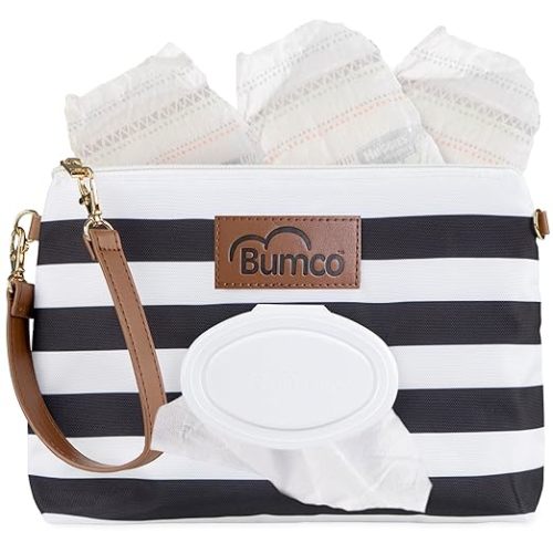 Bumco Diaper Clutch - Portable Wipes Dispenser & Baby Travel Essential, Airtight Baby Wipes Dispenser, Refillable Wipes Container, Travel Baby Essentials, Baby Wipe Dispenser, Diaper Bag Purse