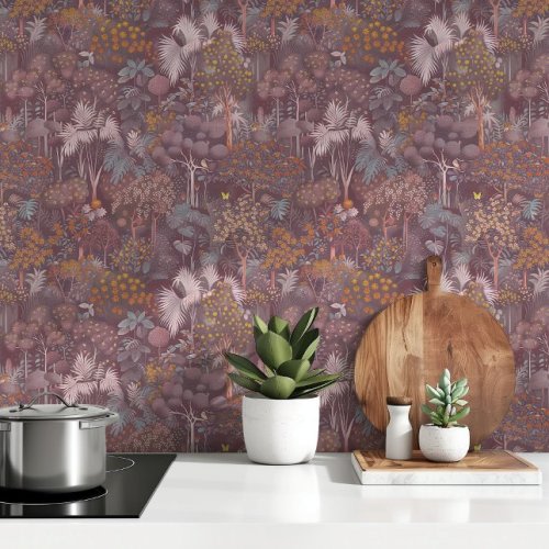 Mystical Mauve Jungle Wallpaper | Zazzle