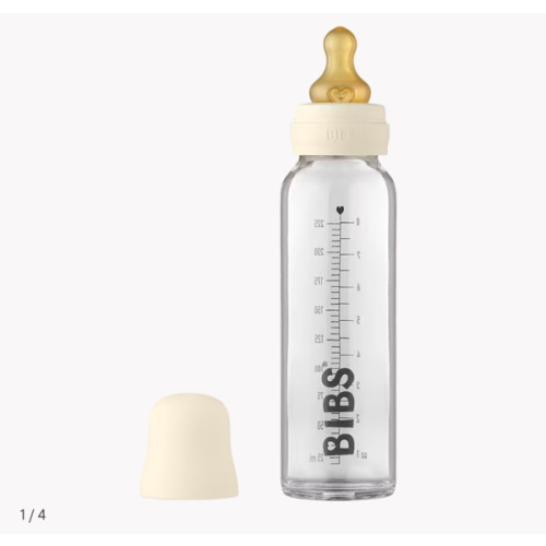 Baby Glass Bottle Complete Set 225ml - Ivory