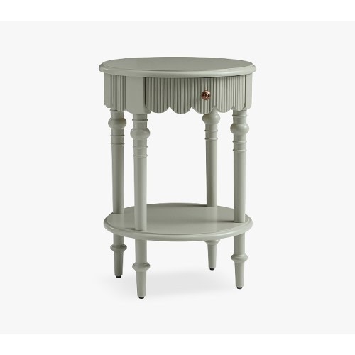 Chris Loves Julia Scallop Side Table (16") STONE GREEN