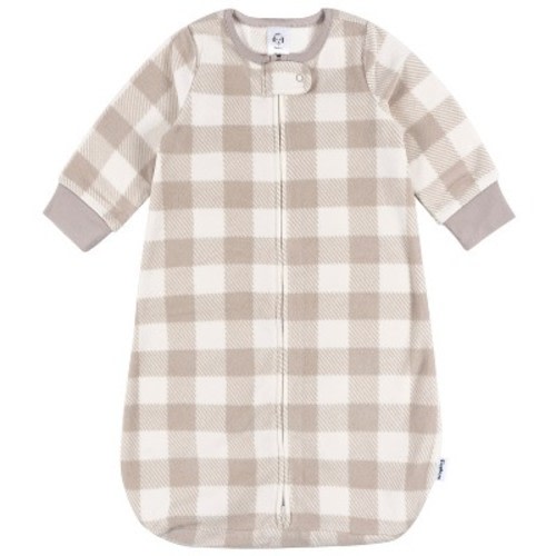 Gerber Baby Long Sleeve Wearable Blanket, One Size, Grey Plaid