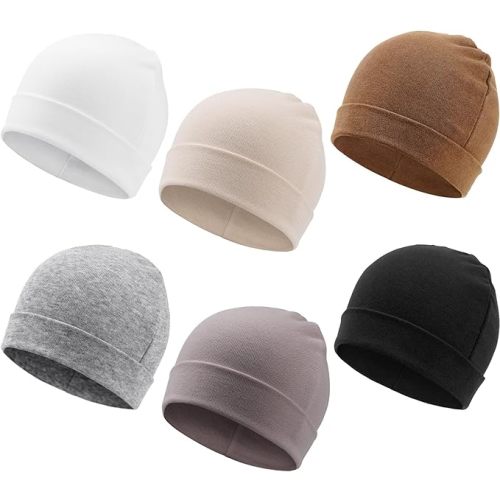 DRESHOW BQUBO 6 Pack Baby Beanie Hats for Unisex Infant Toddler Cotton Beanie Newborn Hospital Hat for Boys Girls 0-6 Months