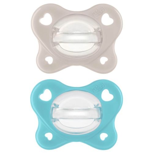 PhysioForma Dual Soft Silicone Pacifier 6-16m (2pc) - Grey/Ultramarine
