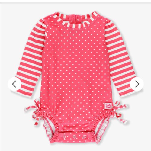 Polka Dot Long Sleeve One Piece Rash Guard