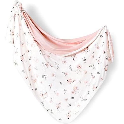 GRSSDER Baby Blankets Super Soft Jersey Knit Swaddle Blanket for Baby Girls and Boys, Double Layer Receiving Blankets 34 x 44 Inches, Extra Large for Baby Swaddling, Pink Rose