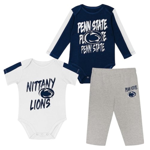 Penn State Nittany Lions Outerstuff Infant Double Down Bodysuit and Pants 3-Piece Set - Navy/White