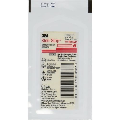 3M Steri Strip Skin Closures 1/4'' X 3'' - 10 Packages of 3