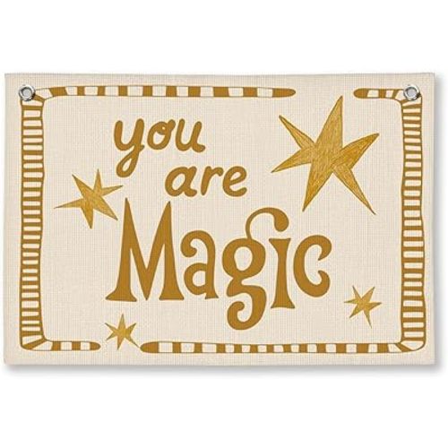 Boys Bedroom Wall Decor, Playroom Decor Christian Bible Wall Art, Toddler Kids Boy Playroom Nursery Banner Wall Art, You Are Magic, 20x30 Inch