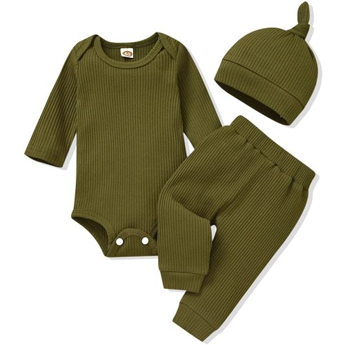 Aalizzwell Baby Boys Girls Ribbed Bodysuit Outfit
