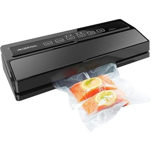 GERYON Vacuum Sealer Machine, Food Vacuum Sealer with Powerful Suction | Slim Design | Easy to Use | Led Indicator Lights for Sous Vide, Meal Prep, w/Starter Kits for Vacuum Seal Container