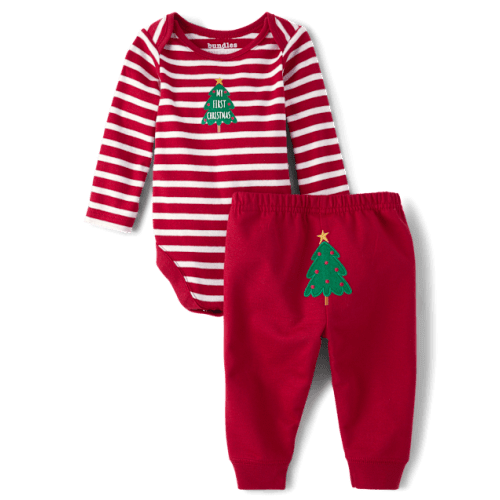 Baby First Christmas 2-Piece Playwear Set - Red